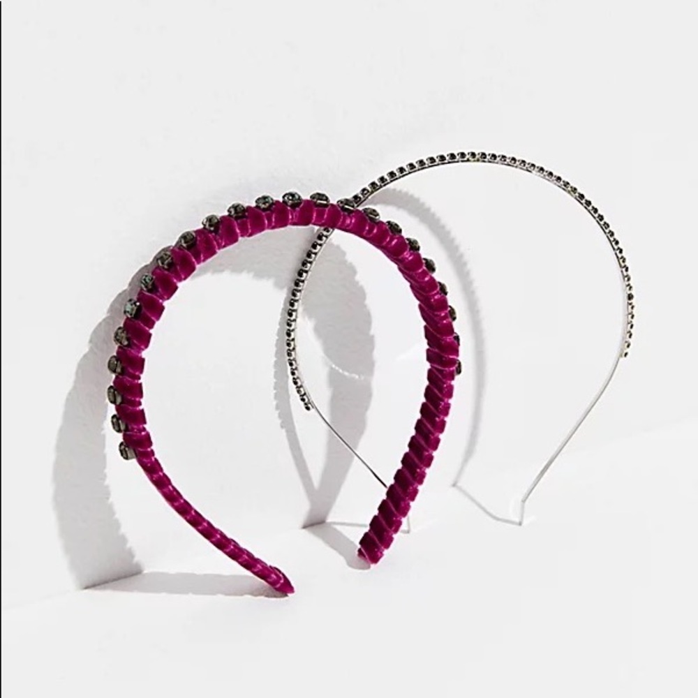 FREE PEOPLE
Lilo Rhinestone Headband Set In Wine / Rhinestone - Picture 3 of 5